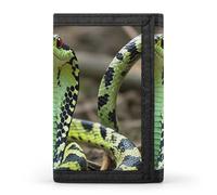FekiLoot Cobra Snake Trifold Wallet Slim Credit Card Holder Stylish Trifold Billfold Minimalist Front Pocket Friendly Purses