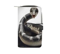 FekiLoot Cobra Snake Wallet Large Capacity Travel Double Fold Wallets Portable Zipper Leather Purse for Women Men