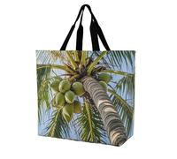 FekiLoot Coconut Tree Tote Bag for Women Reusable Grocery Bags Cute Personalized Shoulder Shopping Bag Lightweight Cute Beach Bag for Work Travel Grocery