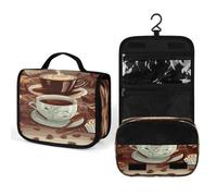 FekiLoot Coffee And Sweets Sugar Chocolate Wash Bag Cute Hanging Toiletry Bag Large Capacity Medicine Bags Portable Organized Pockets for Makeup Organizer for Travel Essentials