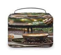 FekiLoot Coffee Bread Makeup Bag Large Capacity Travel Cosmetic Bag Lightweight Hand-held Toiletry Bags Portable Cosmetic Pouch Cute Make Up Pouch for Women