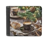 FekiLoot Coffee Bread Wallet Large Capacity Slim Bifold Wallet with Multiple Card Slots PU Leather Men Purse