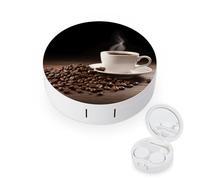 FekiLoot Coffee Cup And Coffee Bean Contact Lens Cases, Cute Contact Lenses Lens Box Set Outdoor Mini Contact Lens Soak Storage Kit with Mirror Daily Vision Care And Outdoor Use