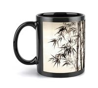 FekiLoot Coffee Mug Mug Cup Travel Mug Ceramic Mug Bamboo Tree Image Chinese Calligraphy Tea Cup for House Kitchen Enthusiasts Gift