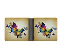 FekiLoot Color Butterfly Wallet Slim PU Bifold Design Wallet with Multiple Card Slots Wallets Extra Capacity Pocket Wallets