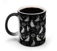 FekiLoot Color Changing Coffee Tea Halloween Goth Mug 11 Oz Heat Changing Ceramic Cup Novelty Black Heat Sensitive Mug Funny Morphing Milk Cup Personalized Gift for Men Women