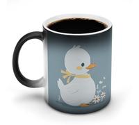 FekiLoot Color Changing Coffee Tea Little White Duck Mug 11 Oz Heat Changing Ceramic Cup Novelty Black Heat Sensitive Mug Funny Morphing Milk Cup Personalized Gift for Men Women