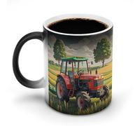 FekiLoot Color Changing Coffee Tea Tractor Theme Mug 11 Oz Heat Changing Ceramic Cup Novelty Black Heat Sensitive Mug Funny Morphing Milk Cup Personalized Gift for Men Women