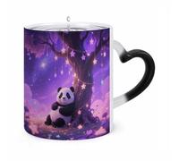 FekiLoot Color Changing Mugs Cartoon Panda Heat Sensitive Coffee Mug Novelty Ceramic Cup with Handle Magic Cups Temperature Changing Coffee Tumblers for Women Men Funny Gifts 11 Oz