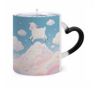 FekiLoot Color Changing Mugs Cloud_sheep Heat Sensitive Coffee Mug Novelty Ceramic Cup with Handle Magic Cups Temperature Changing Coffee Tumblers for Women Men Funny Gifts 11 Oz