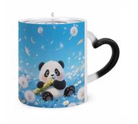 FekiLoot Color Changing Mugs Dandelion Panda Heat Sensitive Coffee Mug Novelty Ceramic Cup with Handle Magic Cups Temperature Changing Coffee Tumblers for Women Men Funny Gifts 11 Oz