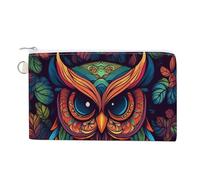FekiLoot Color Owl Pattern Coin Purse,Travel Portable Keychain Wallet Canvas Coin Wallets Mini Zipper Tool Bag Lightweight Change Purse