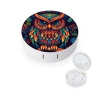 FekiLoot Color Owl Pattern Contact Lens Cases, Cute Contact Lenses Lens Box Set Outdoor Mini Contact Lens Soak Storage Kit with Mirror Daily Vision Care And Outdoor Use