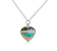 FekiLoot Colored Hot Spring Urn Necklaces for Ashes Personalized Human Pet Cremation Jewelry Keepsake Locket Heart Pendant with Filling Kit Memorial Gift for Dog Cat Lover Women Men