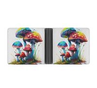 FekiLoot Colored Mushrooms Wallet Slim PU Bifold Design Wallet with Multiple Card Slots Wallets Extra Capacity Pocket Wallets
