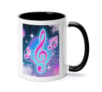 FekiLoot Colored Musical Notes Coffee Mug 12oz Ceramic Coffee Cup with Handle Novelty Color Mugs Tea Cup for Home, Office & Cafe Use, Microwave & Dishwasher Safe