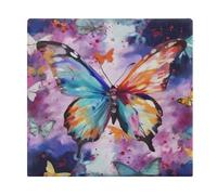 FekiLoot Colorful Butterfly Seat Cushion Memory Foam Upholstery Chair Cushion with Removable Cover Square Large Pillows Seating Floor Support Pillow for Car Office Kitchen Couch