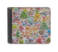FekiLoot Colorful Candy Wallet Large Capacity Slim Bifold Wallet with Multiple Card Slots PU Leather Men Purse