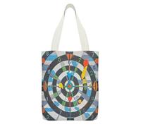 FekiLoot Colorful Dart Board Canvas Tote Bag Lightweight Medium Reusable Grocery Shopping Cloth Bag Multi-Purpose Tote Bags with Zipper Inner Pocket Large Capacity Shopping Bags