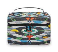 FekiLoot Colorful Dart Board Makeup Bag Large Capacity Travel Cosmetic Bag Lightweight Hand-held Toiletry Bags Portable Cosmetic Pouch Cute Make Up Pouch for Women