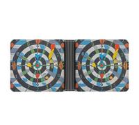 FekiLoot Colorful Dart Board Wallet Slim PU Bifold Design Wallet with Multiple Card Slots Wallets Extra Capacity Pocket Wallets