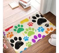 FekiLoot Colorful Doodle Paw Door Mat Personalized Soft Welcome Doormat Non-Slip Floor Mats Washable Bath Rug Decor for Bathroom Kitchen Front Porch Rugs Home Decor Entrance 16x24 Inch