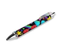 FekiLoot Colorful Element Pattern Ballpoint Pens Retractable Ball Point Pens Smooth-Flowing Black Ink 0.5mm Writing Pen Black Ink Pen for Men Women 1 PCS