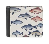 FekiLoot Colorful Fish Wallet Large Capacity Slim Bifold Wallet with Multiple Card Slots PU Leather Men Purse