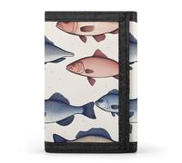 FekiLoot Colorful Fish Wallet Slim Trifold Wallets with Multiple Card Slots Credit Card Holder Pocket Coin Purse