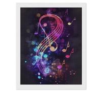 FekiLoot Colorful Galaxy Music Note Diamond Painting Kits for Adults Full Drill Diamond Dots Art for Beginners DIY 5d Round Gem Diamond Pictures Art Kits Crafts Home Wall Decoration Gift 16"x20"