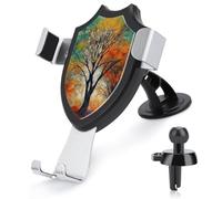 FekiLoot Colorful Life Trees Car Phone Holder Mount Strongest Suction & Clip Cell Phone Mount for Dashboard Windshield Vent Fits 4-6" Phones (Straight Vent Only)