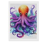 FekiLoot Colorful Octopus Diamond Painting Kits for Beginners DIY Diamond Dots Art Kit Full Drill Round 5d Diamonds Pictures Gem Art Kits Rhinestone Painting Home Wall Decor12 x16