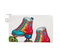 FekiLoot Colorful Roller Skates Coin Purse,Travel Portable Keychain Wallet Canvas Coin Wallets Mini Zipper Tool Bag Lightweight Change Purse