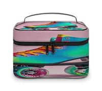 FekiLoot Colorful Roller Skates Makeup Bag Large Capacity Travel Cosmetic Bag Lightweight Hand-held Toiletry Bags Portable Cosmetic Pouch Cute Make Up Pouch for Women