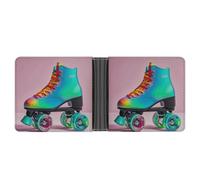 FekiLoot Colorful Roller Skates Wallet Slim PU Bifold Design Wallet with Multiple Card Slots Wallets Extra Capacity Pocket Wallets