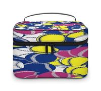 FekiLoot Colorful Softball Makeup Bag Large Capacity Travel Cosmetic Bag Lightweight Hand-held Toiletry Bags Portable Cosmetic Pouch Cute Make Up Pouch for Women