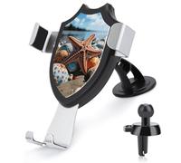FekiLoot Colorful Starfish on The Beach Car Phone Mount for Dashboard/Vent/Windshield Auto-Clamping Gravity Sensor Truck Stand Cradle 90° Rotation Phone Holder Fits 4-6" Phones