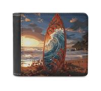 FekiLoot Colorful Surfboard Wallet Fashionable Slim Leather Wallet with Multiple Card Slots And Hidden Compartments Wallets