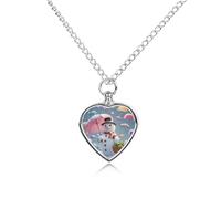 FekiLoot Colorful Umbrella Custom Ashes Necklace Personalized Pet Urn Hair Cremation Souvenir Necklace Memorial Keepsake Holder Pendant Heart Jewelry for Ashes Gift for Dog Loss