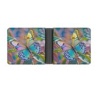 FekiLoot Colorful With Butterfly Wallet Slim PU Bifold Design Wallet with Multiple Card Slots Wallets Extra Capacity Pocket Wallets