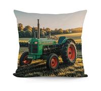 FekiLoot Company Farm Tractor Pillow Covers with Zipper for Sofa, Soft Plush Pillowcase for Living Room, Cozy Fluffy Cushion Covers for Bedroom, Breathable Throw Pillow Cover for Hotel, 18 in