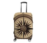 FekiLoot Compass Wind Road Map Travel Luggage Cover Anti-Scratch Suitcase Cover Elastic Luggage Protector Fits 19-28 Inch Case, white, Small, Stylish