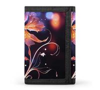 FekiLoot Cool Decorative FLowers Trifold Wallet Slim Minimalist Front Pocket Men's Passcase Wallet Credit Card Holder