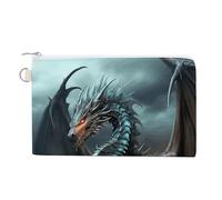 FekiLoot Cool Dragon Coin Purse,Travel Portable Keychain Wallet Canvas Coin Wallets Mini Zipper Tool Bag Lightweight Change Purse