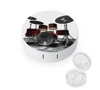 FekiLoot Cool Drum Set Contact Lens Cases, Cute Contact Lenses Lens Box Set Outdoor Mini Contact Lens Soak Storage Kit with Mirror Daily Vision Care And Outdoor Use