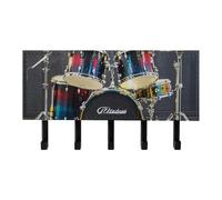 FekiLoot Cool Drum Set Key Holder for Wall Adhesive, No Drilling, Key Hooks with 5 Hooks Wall Mounted, Self Adhesive Keys Rack for Entryway, Hallway, Living Room, Kitchen, Office