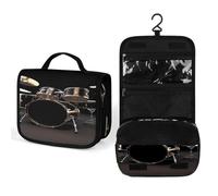 FekiLoot Cool Drum Set Wash Bag Cute Hanging Toiletry Bag Large Capacity Medicine Bags Portable Organized Pockets for Makeup Organizer for Travel Essentials