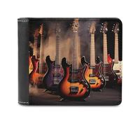 FekiLoot Cool Electric Guitar PU Leather Wallet Bifold Wallet Front Pocket Wallets Fashion Purse Slim Billfold Credit Card Holder