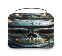FekiLoot Cool Evil Skull Makeup Bag Large Capacity Travel Cosmetic Bag Lightweight Hand-held Toiletry Bags Portable Cosmetic Pouch Cute Make Up Pouch for Women