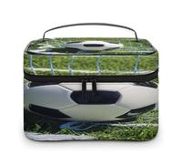 FekiLoot Cool Soccer Ball Makeup Bag Large Capacity Travel Cosmetic Bag Lightweight Hand-held Toiletry Bags Portable Cosmetic Pouch Cute Make Up Pouch for Women